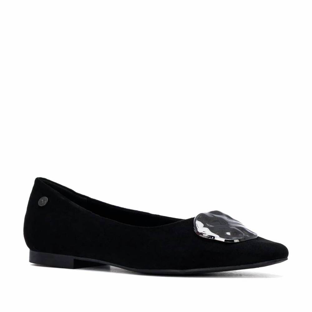 NEW XTI women's suede ballet flats in black